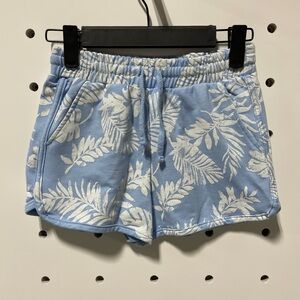 R + R Girls Palm Tree Drawstring Shorts Blue Size M